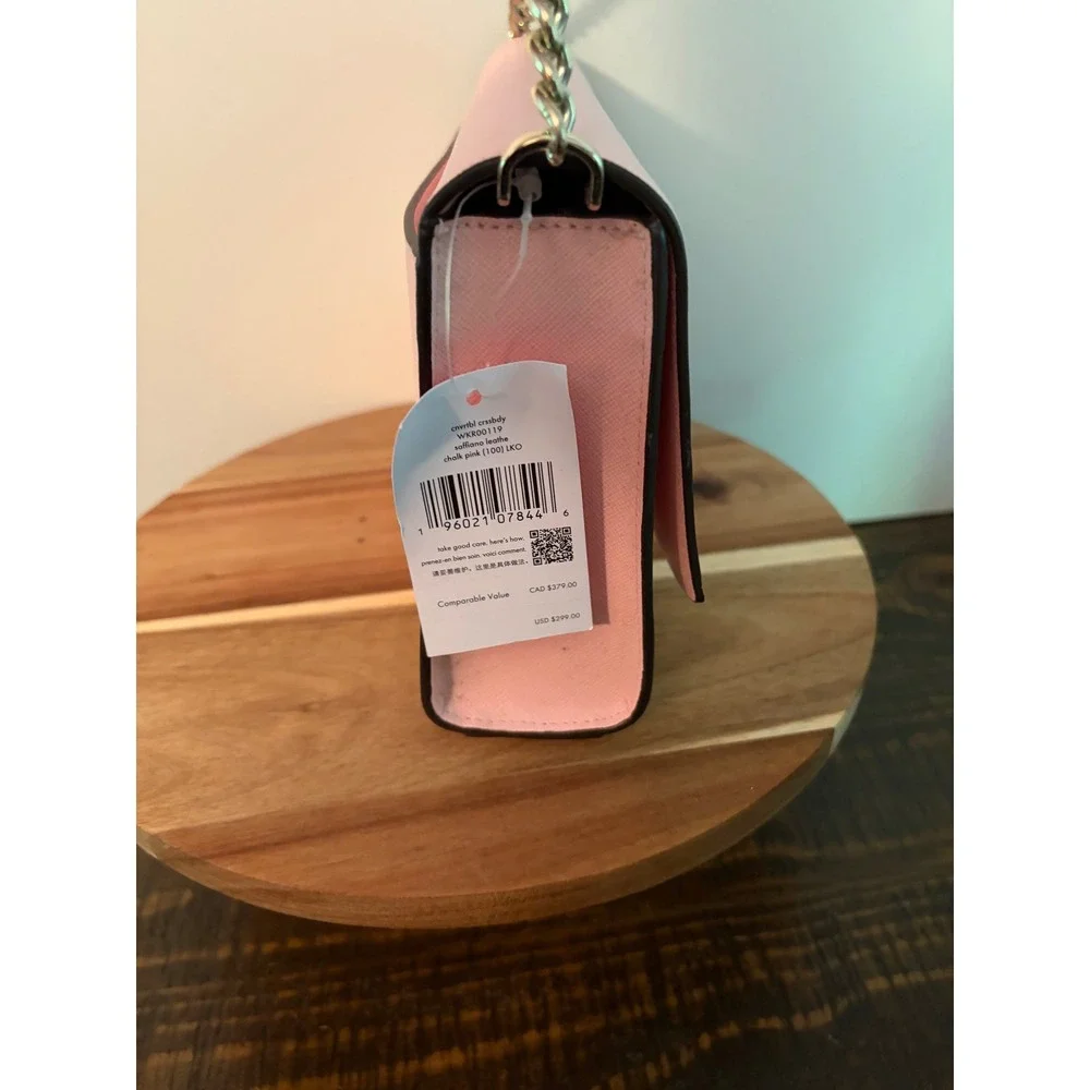 Kate Spade NY Chalk Pink Saffiano Leather Convertible Crossbody WKR00119 New Tag